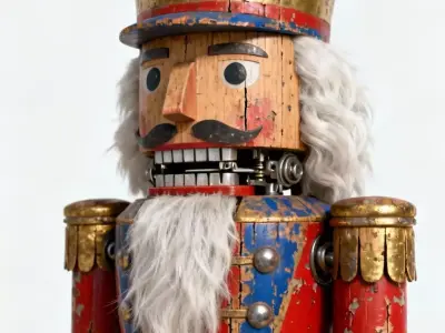 Antique Wooden Nutcracker Soldier 3D Model Low-poly 3D model