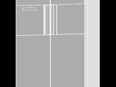 Double-door refrigerator 3D model