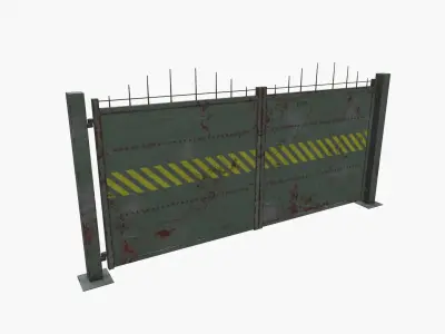 Metal gates Low-poly 3D model