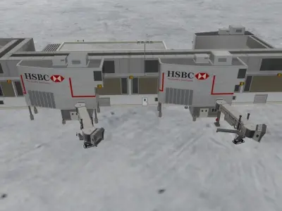 EGKK South Terminal Low-poly 3D model