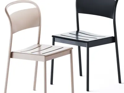 Self Table by TrabA and Linear Steel Side Chair by Muuto 3D model