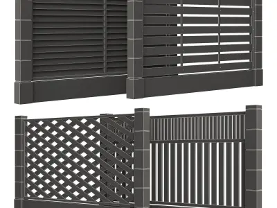 Fences fencing 3 3D model