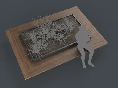 Modern Outdoor Bench 113 PBR Game Ready Low-poly 3D model