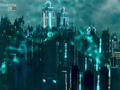 Sci-fi City Buildings Low Poly Kitbash Set  Neo Victoria Low-poly 3D model
