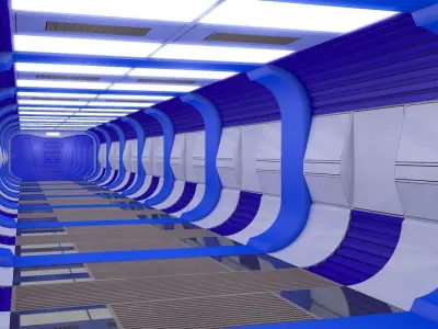 Sci Fi Corridor  3D model 17