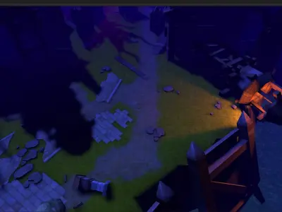 Casual Tiny Environment - Dark Forest Low-poly 3D model