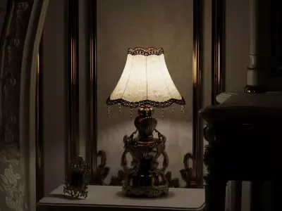 Luxury Neoclassical Table Lamp for 3ds Max and Corona 3D model