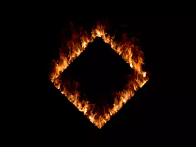 fire window burning square  3D model