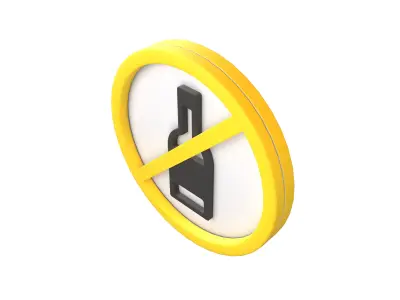 Prohibited Alcohol Symbol V1 002 Low-poly 3D model