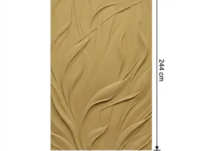 Modern floral Relief Panel Wall Decor Set STL Mural CNC 353 3D model