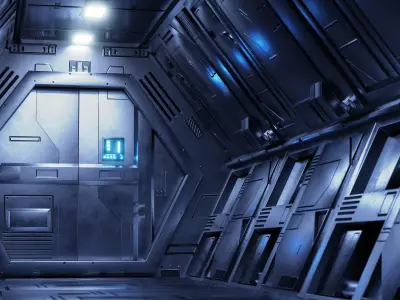 Sci-Fi Airlock Corridor 3D model