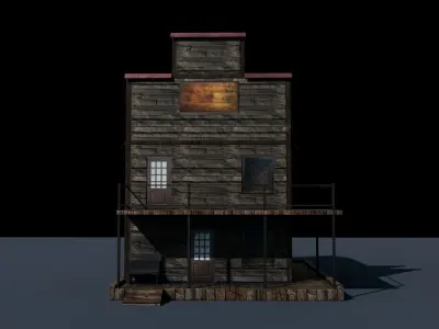 House for Game Texture and Low-poly 3D model