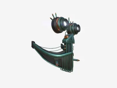 Steampunk Mask A02 Green Copper - SciFi Character Design Low-poly 3D model