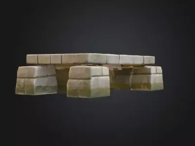 Stone Crossing Low-poly 3D model