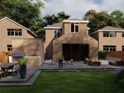 Garden Landscape 3D Model - SketchUp and Lumion Scene -PLAN 3D model