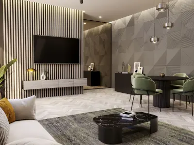 interior livingroom scene 07 3D model