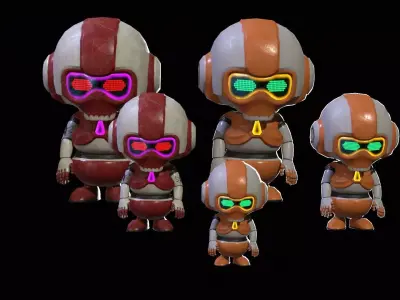 Minirobotic3Pack4 Low-poly 3D model