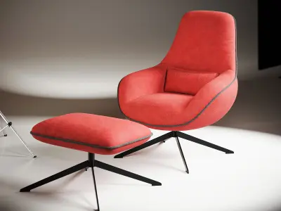  Momo Light Chair and Ottoman 3D model