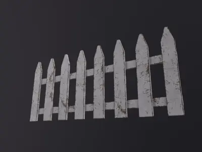 Wooden Fence 3D Model Low-poly 3D model