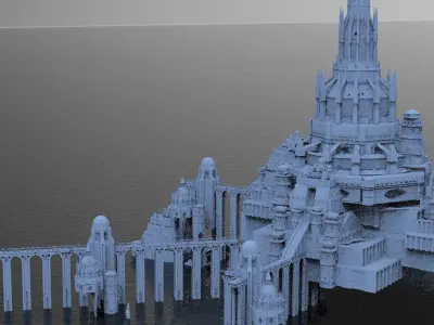 King Arthur Palace bridge Huge 1 3D model