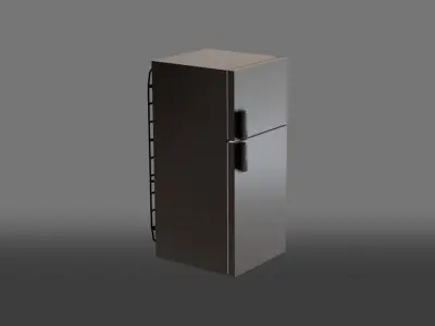 fridge open refrigerator Low-poly 3D model