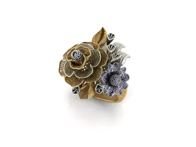 Flower Ring STL-Check Description 3D print model