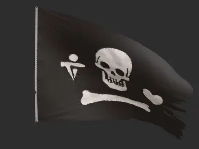 Pirate Flag - Stede Bonnet Low-poly 3D model