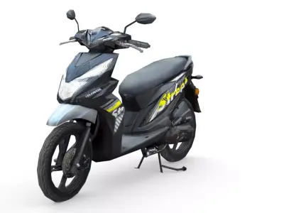 2019 Honda Beat Street Low-poly 3D model