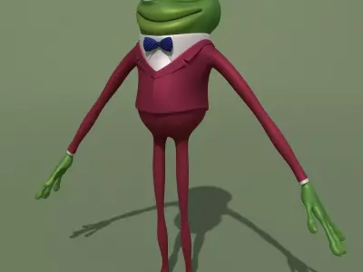 Cartoon Frog in Suit 3D model