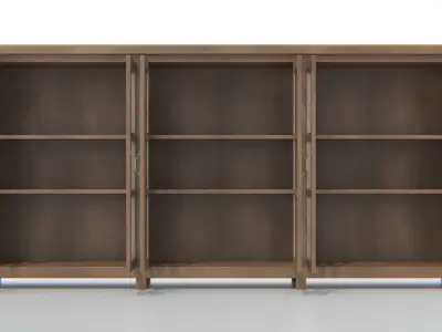 Glass Door Sideboard Cabinet Low-poly 3D model