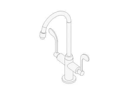 Kohler Sink Faucet with wristable Handles 3D model