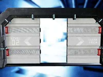 Scifi Space and Bunker doors 3D model PBR textures Low-poly 3D model