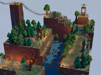 Cannon Level Low-poly 3D model