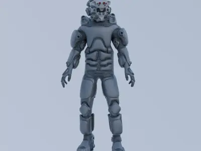 Space Soldier - Operator 010 Low-poly 3D model