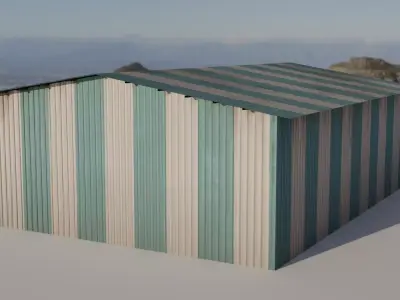 Industrial Corrugated Warehouse - PBR Game Ready Low-poly 3D model