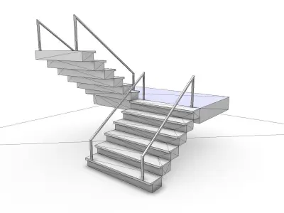 Emergency Stairs SHC Quick Office LM Low-poly 3D model