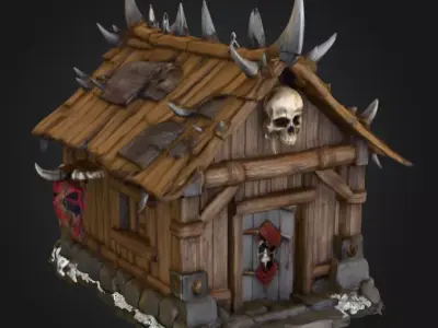 Orc House with Skull Low-poly 3D model