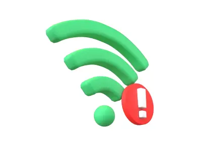 Wifi Problem Symbol v1 005 Low-poly 3D model