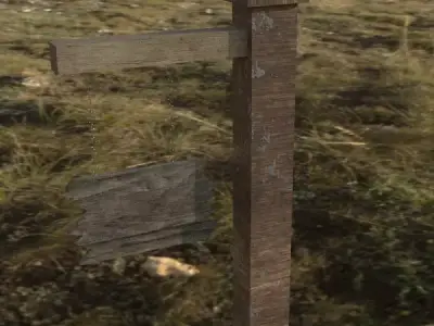 Old Road Sign - Low Poly Low-poly 3D model