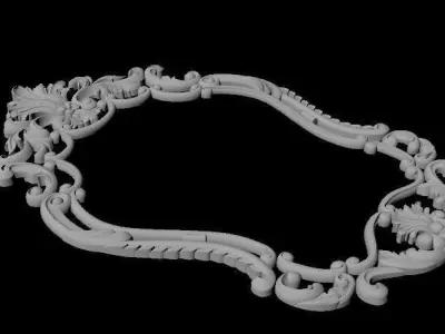 mirror ornate gold frame 3D model