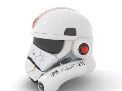 Futuristic White Helmet model pack Low-poly 3D model