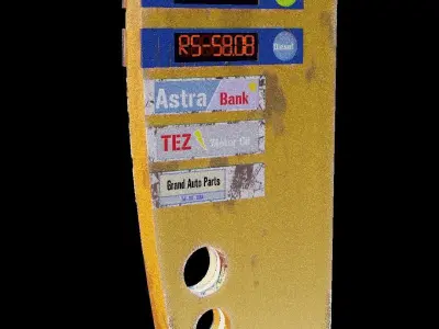 Fuelpump Sign Free low-poly 3D model