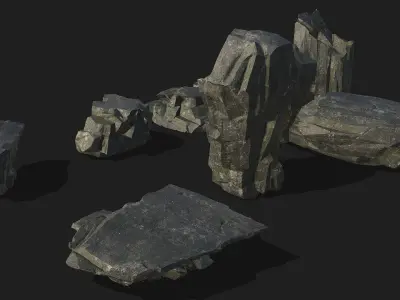 cliff rocks - 3D Models PBR Pack 08 Low-poly 3D model