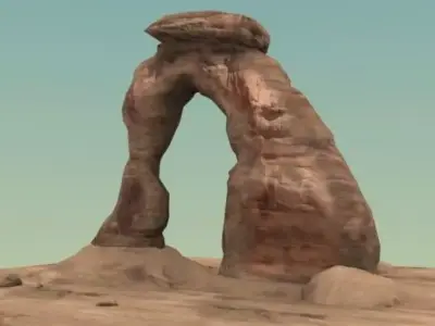 Delicate Arch Natural Rock Formation Low-poly 3D model