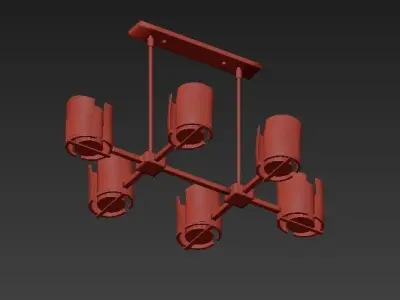 Feiss chandelier with four glass shades 3D model