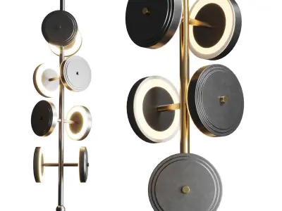 Le Royer Chandelier in Aged Brass by Larose Guyon 01 Low-poly 3D model