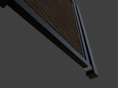 Horizontal Slat Single Gate 3D model