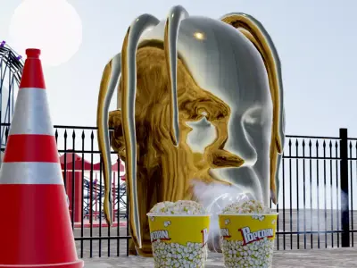 Travis Scott AstroWorld theme Park Environment 3D model