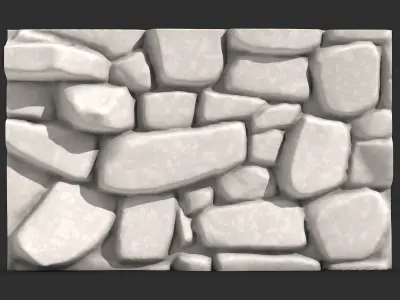 Uncut Fieldstone Wall Low Poly 3D print model purchase