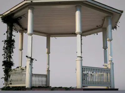 wooden pergola Low-poly 3D model
